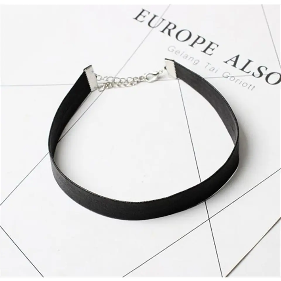 NASZYJNIK CHOKER SKÓRZANY - CZARNY N480CZ w sklepie Wasserman.eu