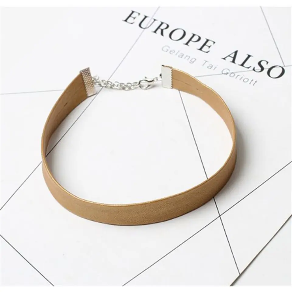 ⁨NASZYJNIK CHOKER SKÓRZANY - BEZ N480BEZ⁩ w sklepie Wasserman.eu