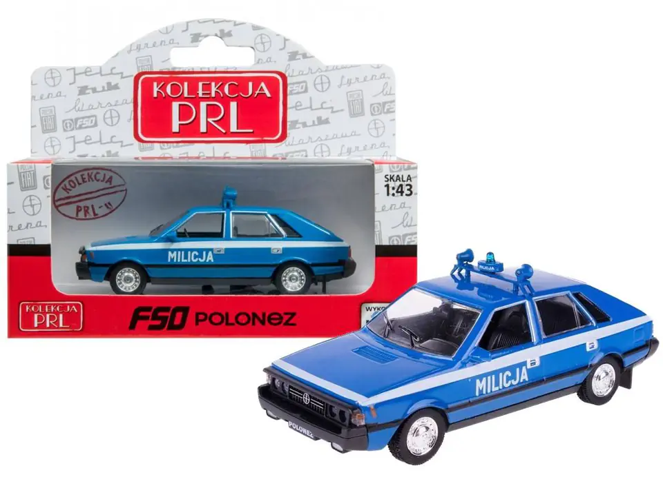 ⁨KOLEKCJA PRL FSO POLONEZ MILICJA 1:43⁩ w sklepie Wasserman.eu