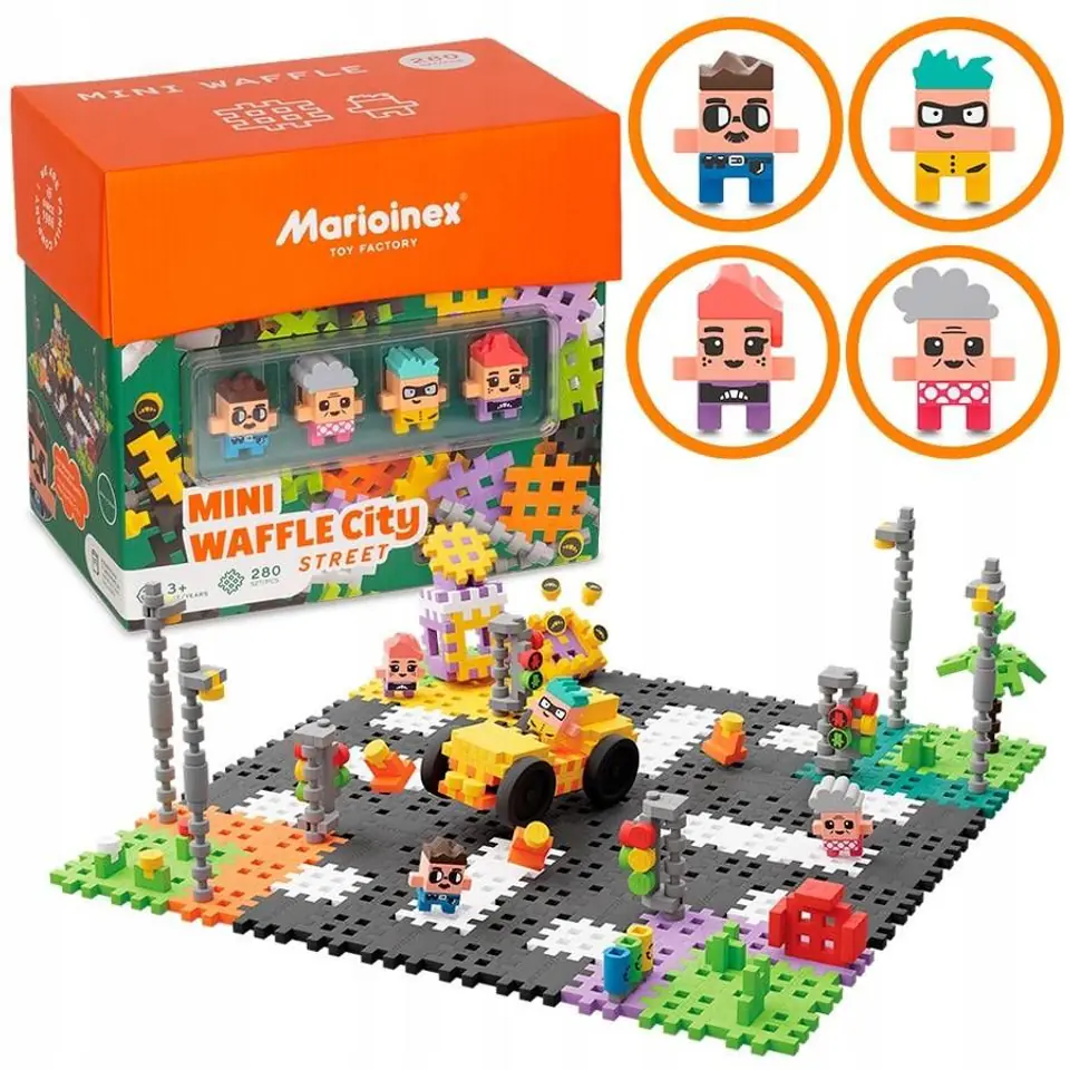 ⁨Marioinex Waffle mini Blocks - Street 280 pcs⁩ at Wasserman.eu