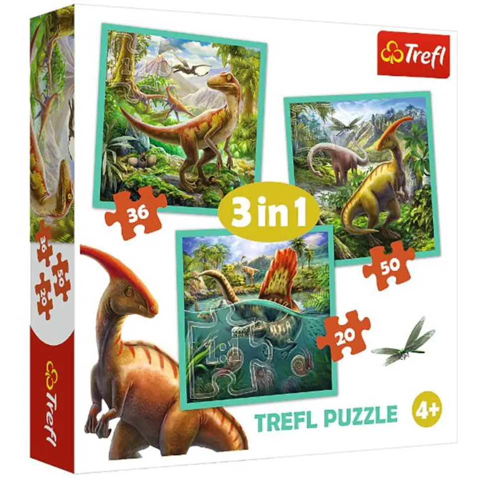 ⁨Puzzle 3in1 - Unusual world of dinosaurs⁩ at Wasserman.eu