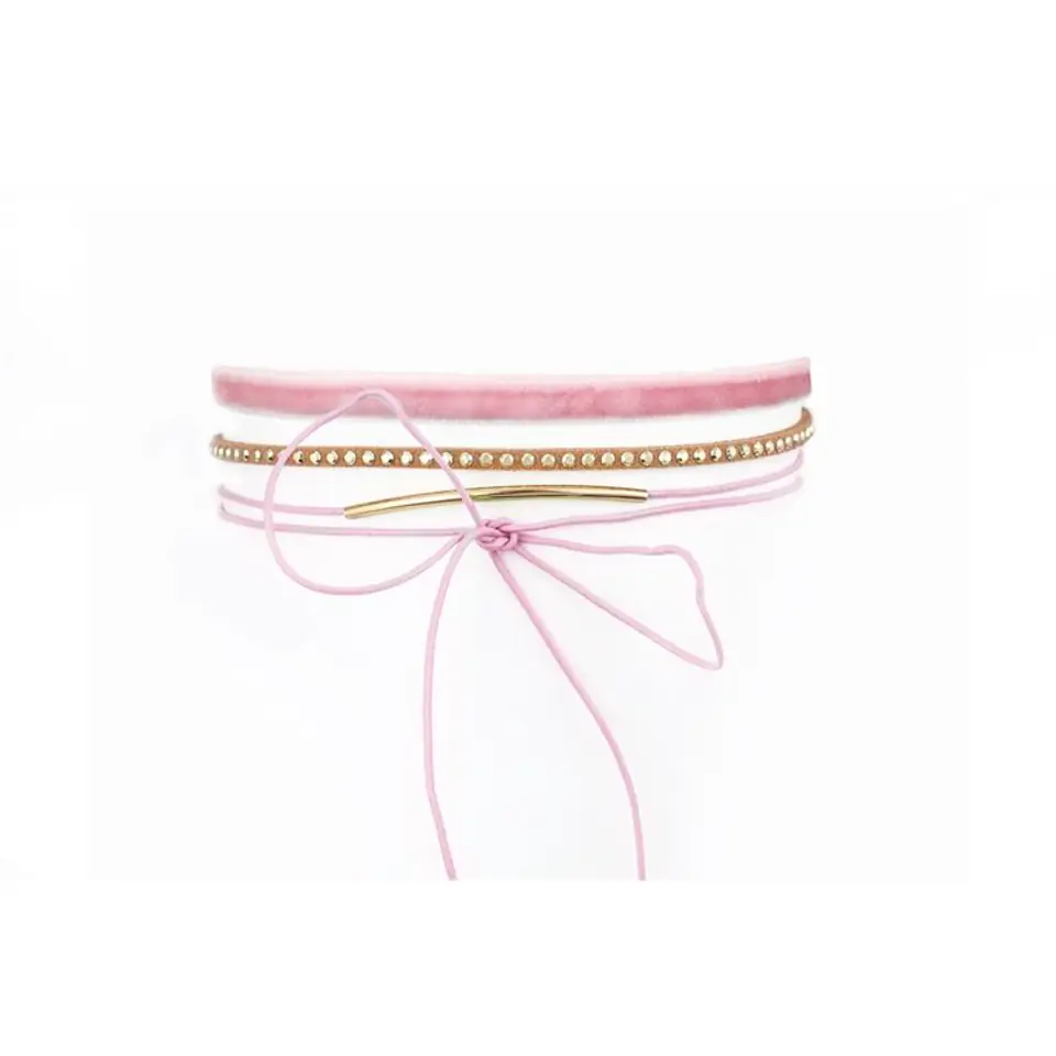 ⁨NASZYJNIK CHOKER PASTEL - RÓŻÓWY N524R⁩ w sklepie Wasserman.eu