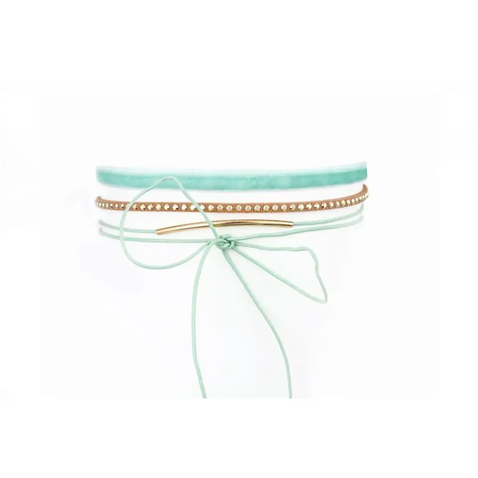 ⁨NASZYJNIK CHOKER PASTEL - NIEBIESKI N524N⁩ w sklepie Wasserman.eu