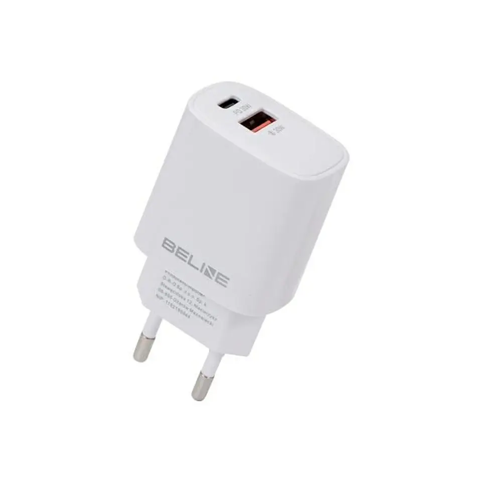 ⁨Beline Ład. siec. 1x USB-C + 1x USB 30W biała /white (only head) PD 3.0 + QC 3.0  BLN2CW30 GaN⁩ w sklepie Wasserman.eu