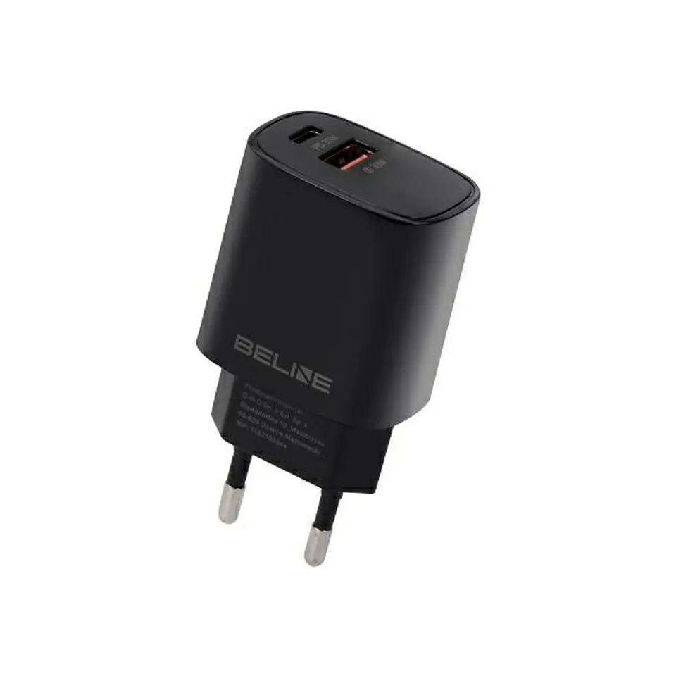 ⁨Beline Ład. siec. 1x USB-C + 1x USB 30W czarna /black (only head) PD 3.0 + QC 3.0  BLN2CB30 GaN⁩ w sklepie Wasserman.eu