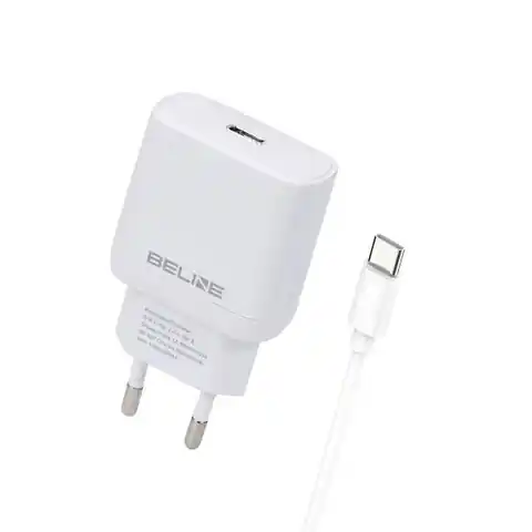 ⁨Beline Ład. siec. 1x USB-C 30W + kabel USB-C biała /white PD 3.0  BLNCW30C GaN⁩ w sklepie Wasserman.eu