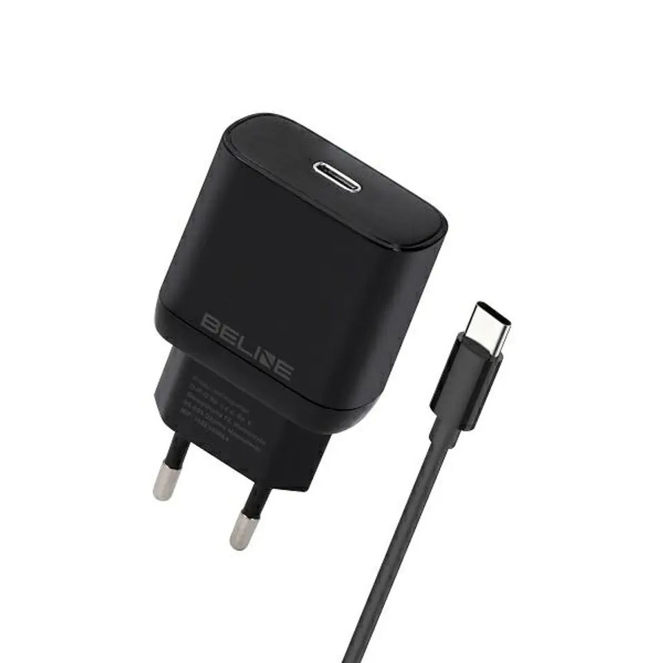 ⁨Beline Ład. siec. 1x USB-C 30W + kabel USB-C czarna /black PD 3.0  BLNCB30C GaN⁩ w sklepie Wasserman.eu