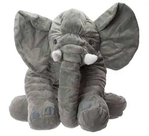 ⁨Mascot plush elephant gray⁩ at Wasserman.eu