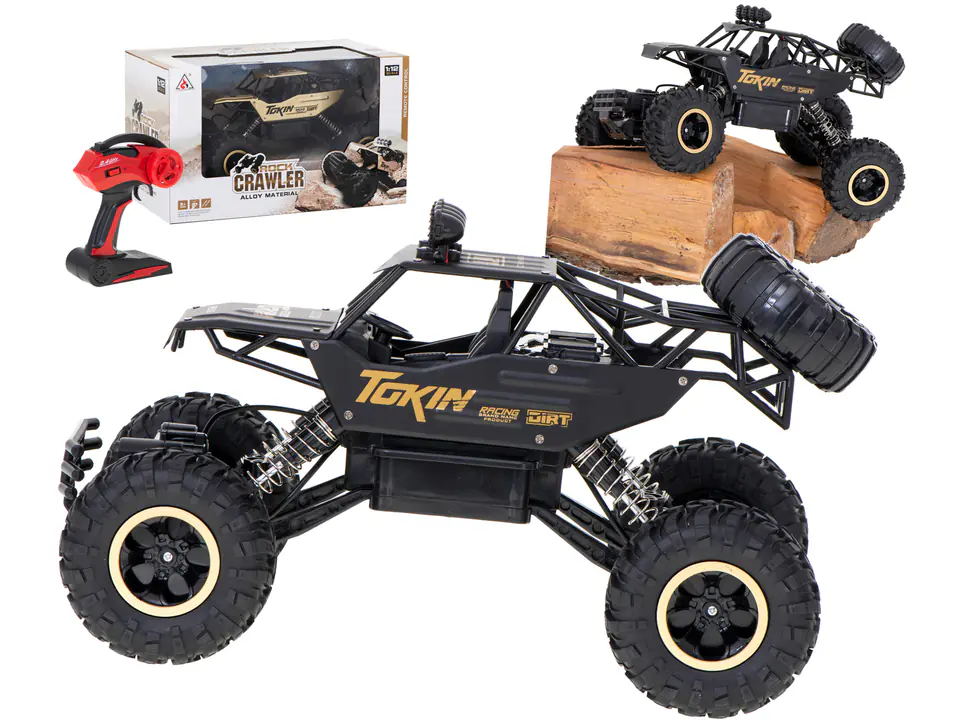 ⁨Samochód zdalnie sterowany na pilota RC Rock Crawler 1:12 4WD METAL czarny⁩ w sklepie Wasserman.eu