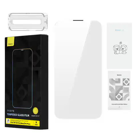 ⁨Szkło hartowane Baseus 0.4mm Corning HD Iphone 13 Pro Max/14 Plus + zestaw czyszczący⁩ w sklepie Wasserman.eu