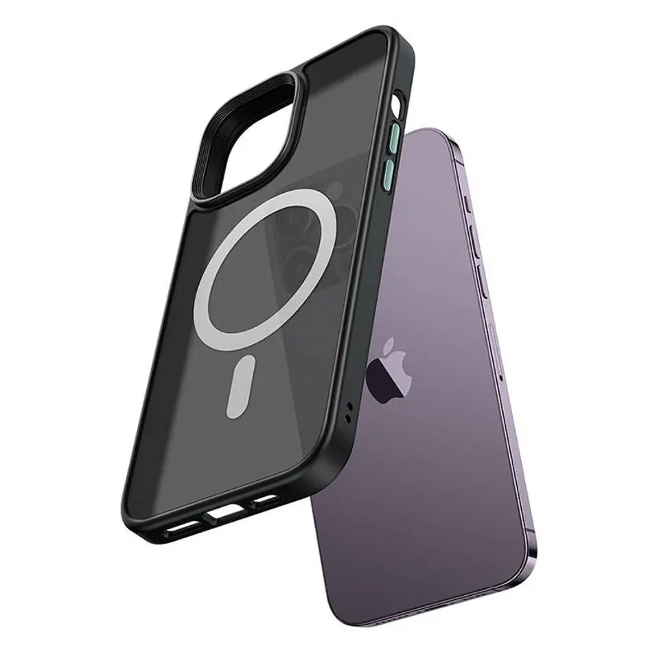 ⁨Etui McDodo Crystal do iPhone 14 Pro Max (czarne)⁩ w sklepie Wasserman.eu