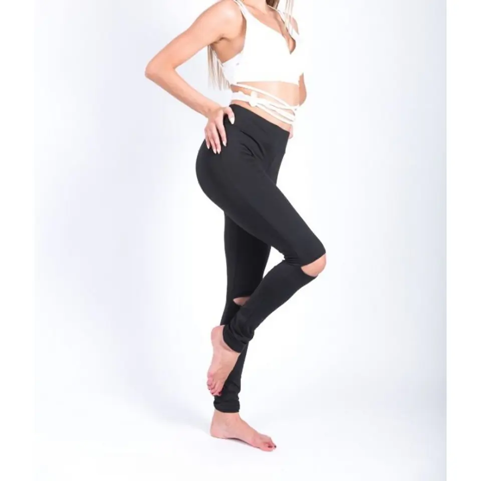 ⁨Sportowe Legginsy Fitness Trening Czarne S LEG19S⁩ w sklepie Wasserman.eu