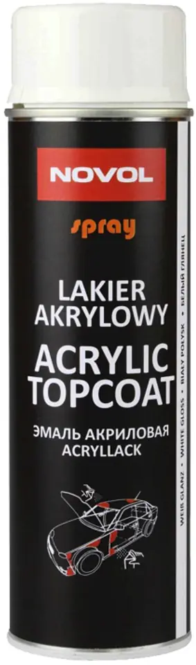 ⁨SPRAY ACRYL TOPCOAT BIAŁY POŁYSK 500 ML⁩ w sklepie Wasserman.eu