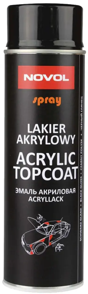 ⁨SPRAY ACRYL TOPCOAT CZARNY POŁYSK 500 ML⁩ w sklepie Wasserman.eu