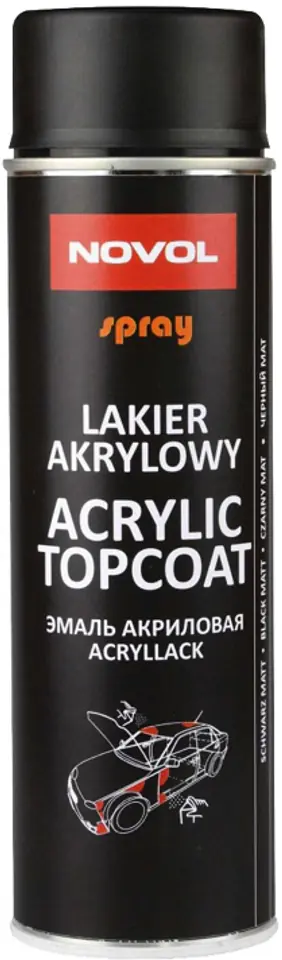 ⁨SPRAY ACRYL TOPCOAT CZARNY MAT 500 ML⁩ w sklepie Wasserman.eu