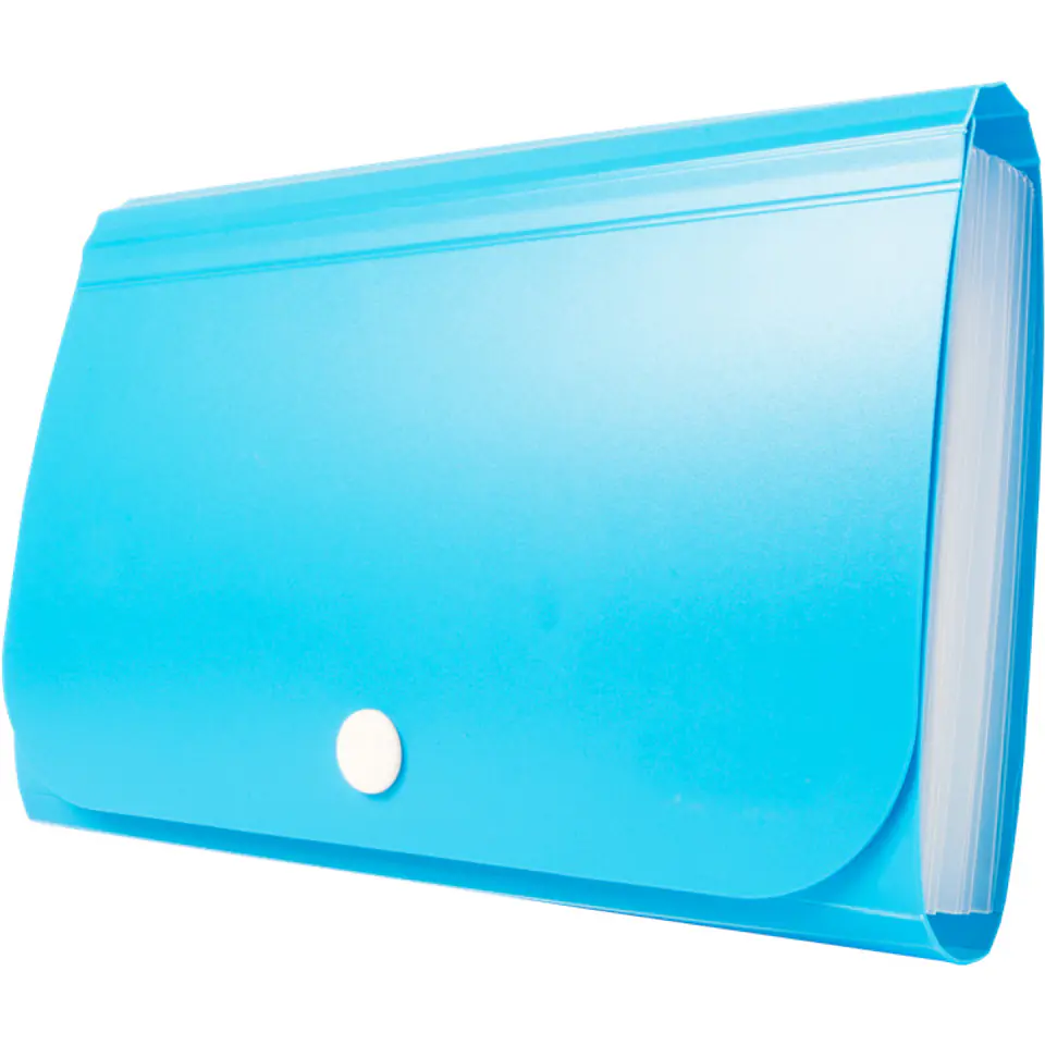 ⁨Teczka harmonijkowa PP na zatrzask niebieska 178x118x31mm BT613-N TETIS⁩ w sklepie Wasserman.eu