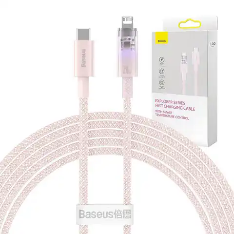 ⁨Kabel szybko ładujący Baseus USB-C do Lightning  Explorer Series 20W (różowy)⁩ w sklepie Wasserman.eu