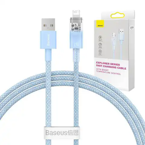 ⁨Kabel szybko ładujący Sm Baseus Explorer 2.4A 1M (niebieski)⁩ w sklepie Wasserman.eu