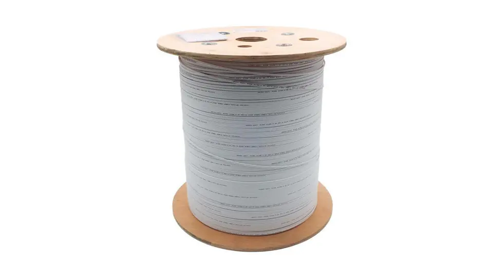 ⁨Kabel światłowodowy wewnętrzny FTTH 2 włóknowy SM 9/125 OS2 G57A1 B2ca LSOH biały 1km DK-D3902-1-SC-W⁩ w sklepie Wasserman.eu