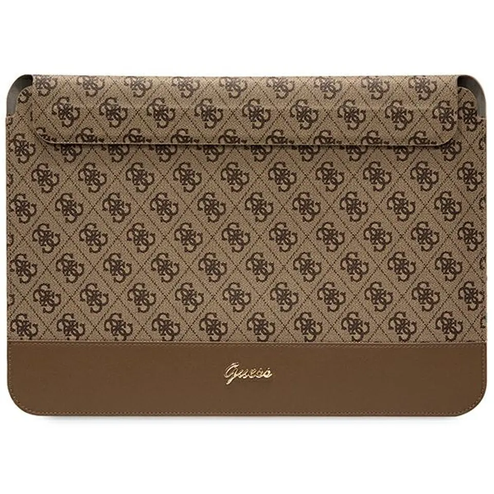 Guess Sleeve GUCS14PS4SGW 14" brązowy/ brown 4G Stripe Metal Logo w sklepie Wasserman.eu