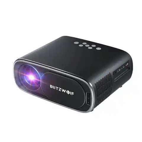 ⁨Rzutnik / Projektor LED BlitzWolf BW-V4 1080p, Wi-Fi + Bluetooth (czarny)⁩ w sklepie Wasserman.eu