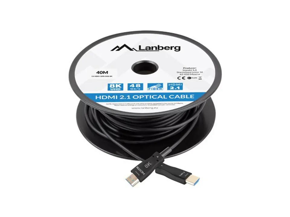 ⁨LANBERG HDMI CABLE M/M V2.1 40M 8K OPTICAL AOC⁩ at Wasserman.eu