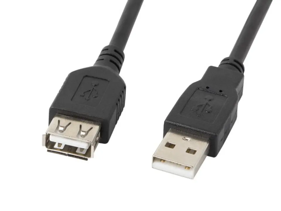 ⁨Lanberg CA-USBE-10CC-0007-BK USB cable USB 2.0 0.7 m USB A Black⁩ at Wasserman.eu