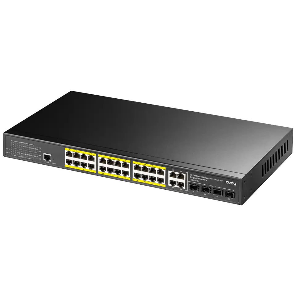 ⁨Cudy GS2028PS4 Managed L2 Gigabit Ethernet (10/100/1000) Power over Ethernet (PoE) 1U Black⁩ at Wasserman.eu