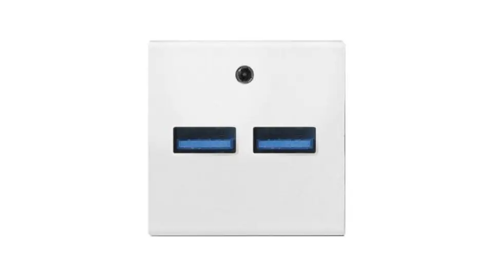 ⁨OSPEL45 Ładowarka USB biały GK-2USB/00⁩ w sklepie Wasserman.eu