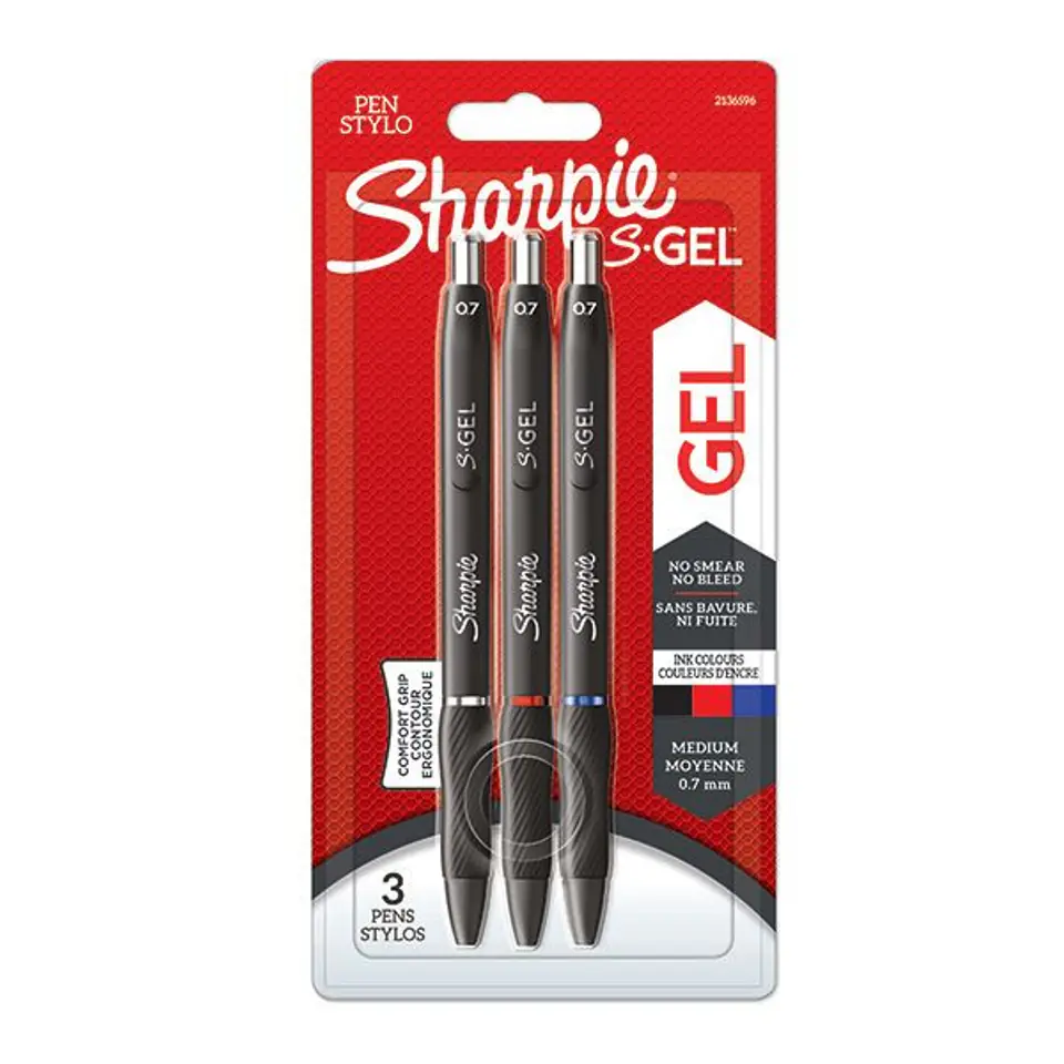 ⁨Sharpie, Długopis żelowy S-Gel, mix kolorów, 3szt, 0.7mm, EOL⁩ w sklepie Wasserman.eu