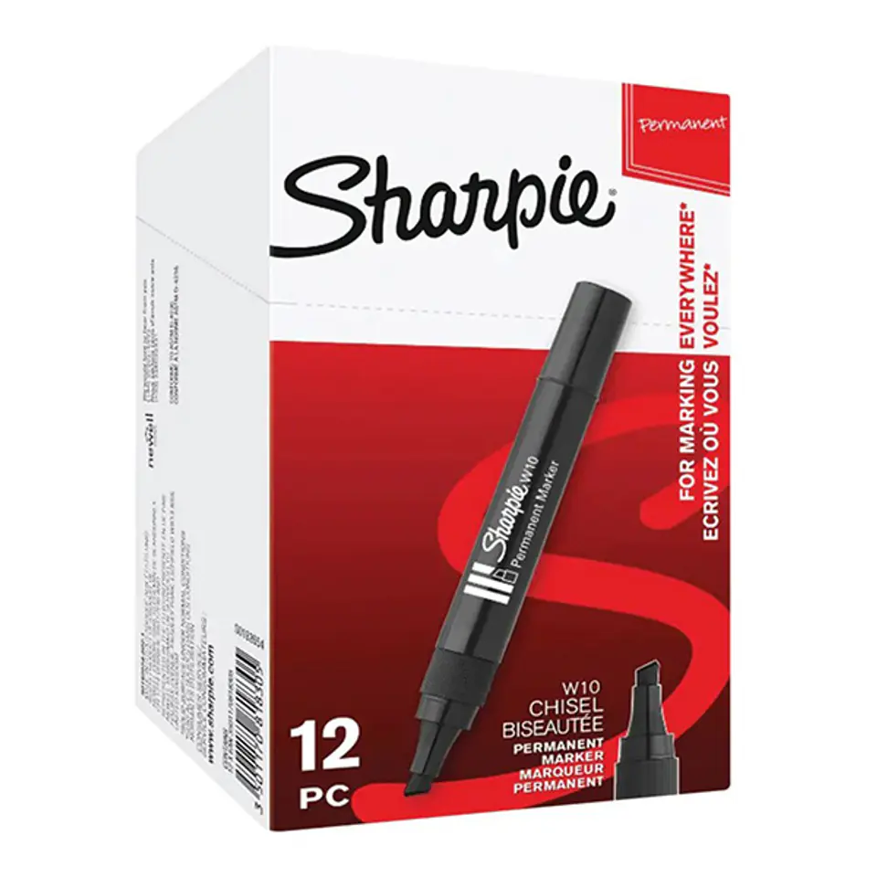 ⁨Sharpie, pisak W10, czarny, 12szt, 1.5-5mm, stały atrament⁩ w sklepie Wasserman.eu