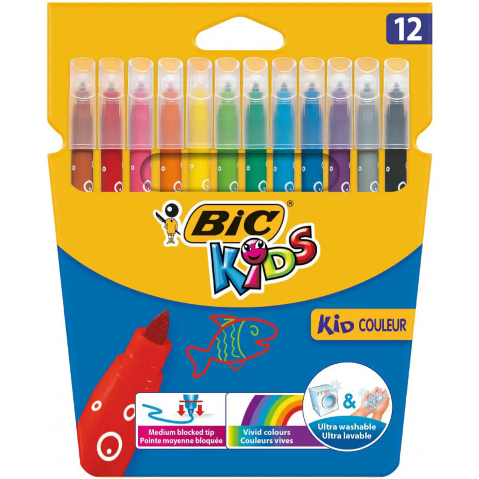 ⁨Flamastry 12 kolorów CONTE KIDS COLOR 9202936 BIC⁩ w sklepie Wasserman.eu