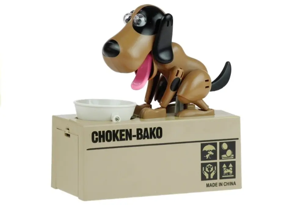 ⁨Skarbonka Pies Zjadający Monety Ciemny Brąz Łatki⁩ w sklepie Wasserman.eu