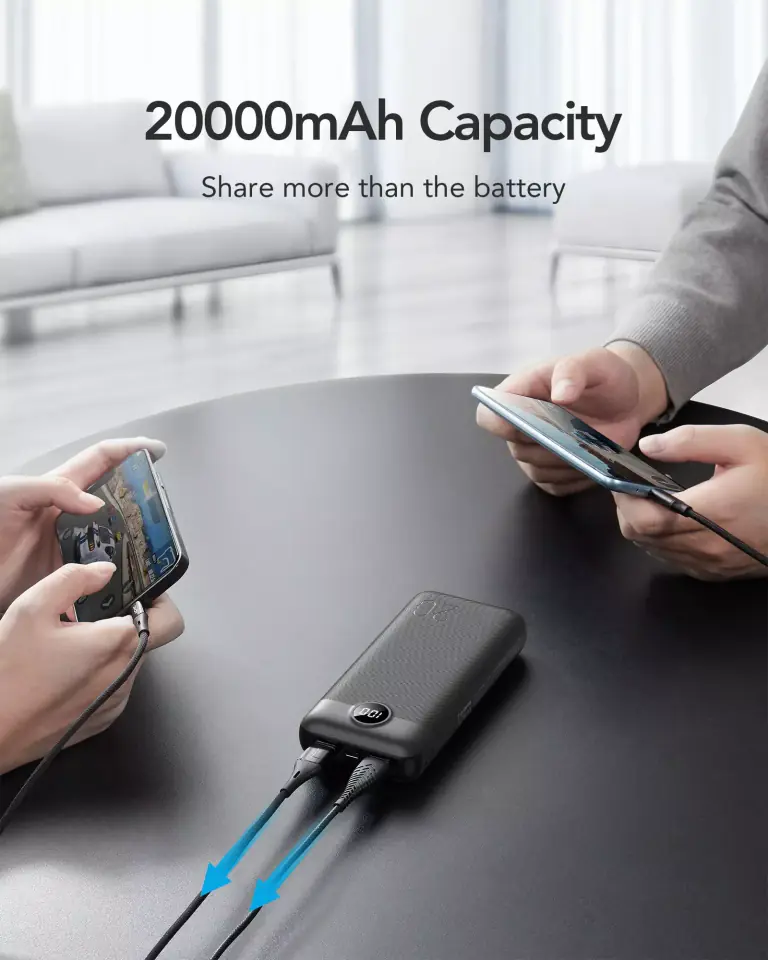 ⁨Powerbank Bateria zewnętrzna VEGER L20S - 20 000mAh LCD Quick Charge PD 20W czarny (VP2039PD  / W2039PD )⁩ w sklepie Wasserman.eu