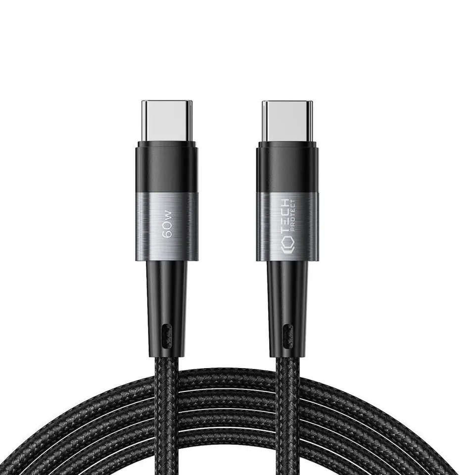 ⁨Kabel 3A 60W 2m PD USB-C - USB-C Tech-Protect UltraBoost szary⁩ w sklepie Wasserman.eu