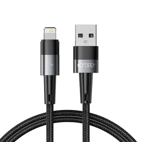 ⁨Kabel 2.4A 12W 1m USB - Lightning Tech-Protect UltraBoost szary⁩ w sklepie Wasserman.eu