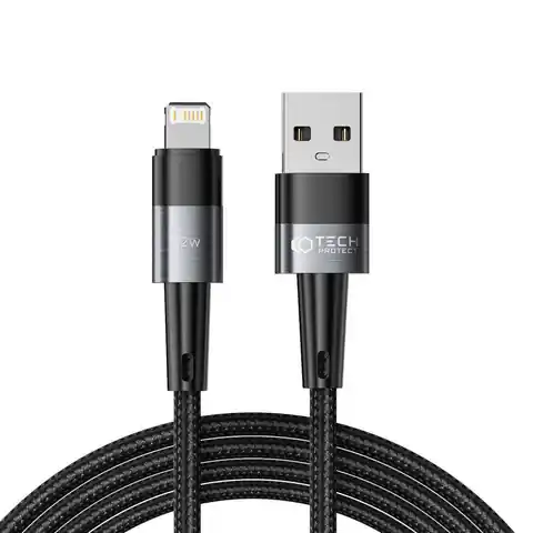 ⁨Kabel 2.4A 12W 2m USB - Lightning Tech-Protect UltraBoost szary⁩ w sklepie Wasserman.eu