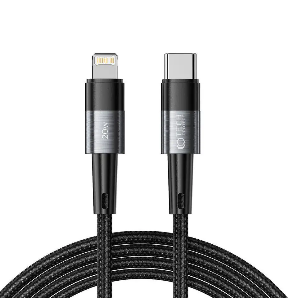 ⁨Kabel 3A 20W 2m PD USB-C - Lightning Tech-Protect UltraBoost szary⁩ w sklepie Wasserman.eu