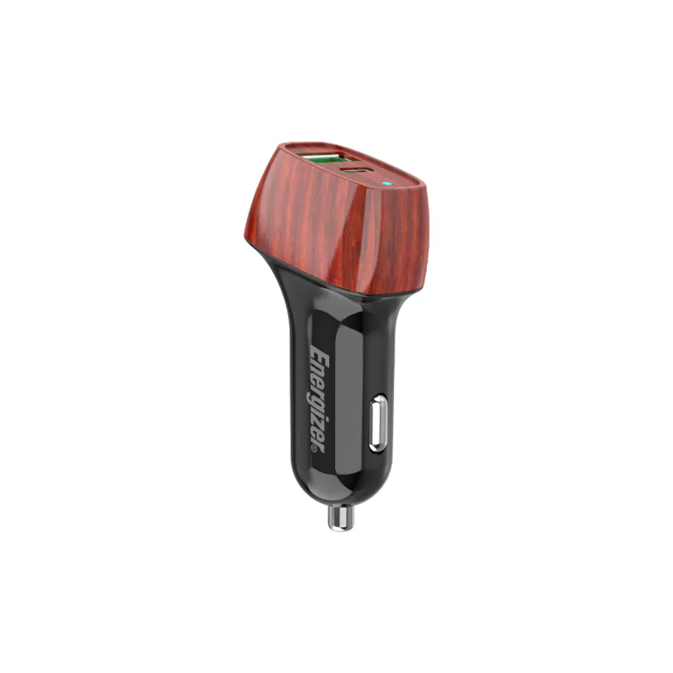 ⁨Energizer Ultimate - Ładowarka samochodowa USB-C & USB-A 38W PD + QC3.0 (Walnut)⁩ w sklepie Wasserman.eu