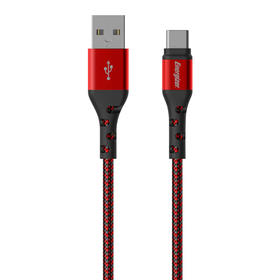 ⁨Energizer Ultimate - Kabel połączeniowy USB-A do USB-C 2m (Czerwony)⁩ w sklepie Wasserman.eu