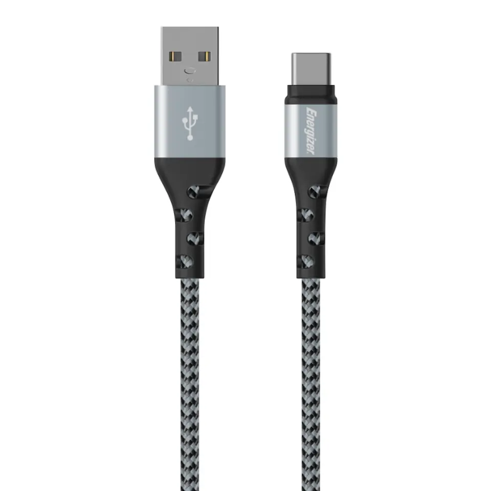 ⁨Energizer Ultimate - Kabel połączeniowy USB-A do USB-C 2m (Srebrny)⁩ w sklepie Wasserman.eu