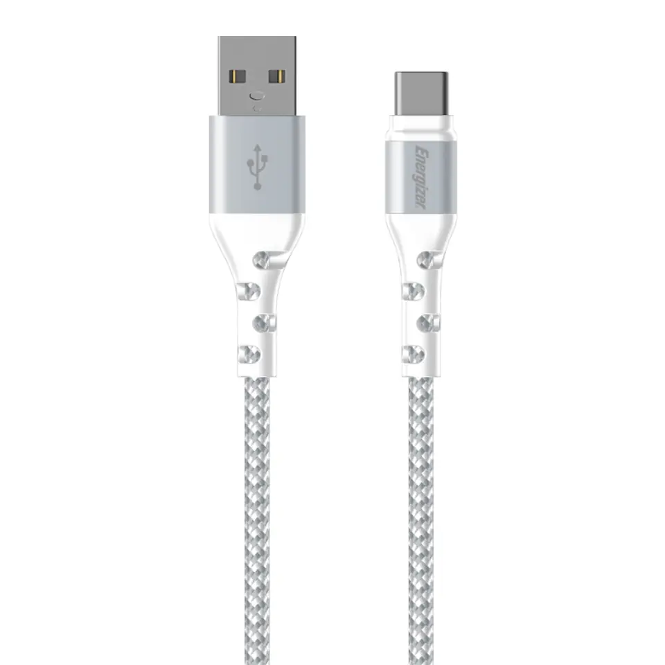 ⁨Energizer Ultimate - Kabel połączeniowy USB-A do USB-C 2m (Biały)⁩ w sklepie Wasserman.eu