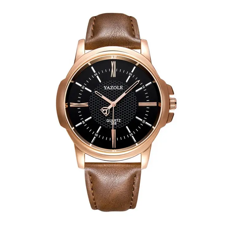 Herrenuhr Yazole schwarzes Zifferblatt braunes Armband ZM93CZBR im Wasserman.eu