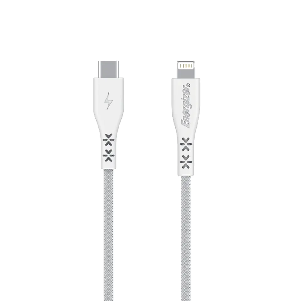 ⁨Energizer HardCase - Kabel połączeniowy USB-C do Lightning certyfikat MFi 1.2m (Biały) dożywotnia gwarancja⁩ w sklepie Wasserman.eu