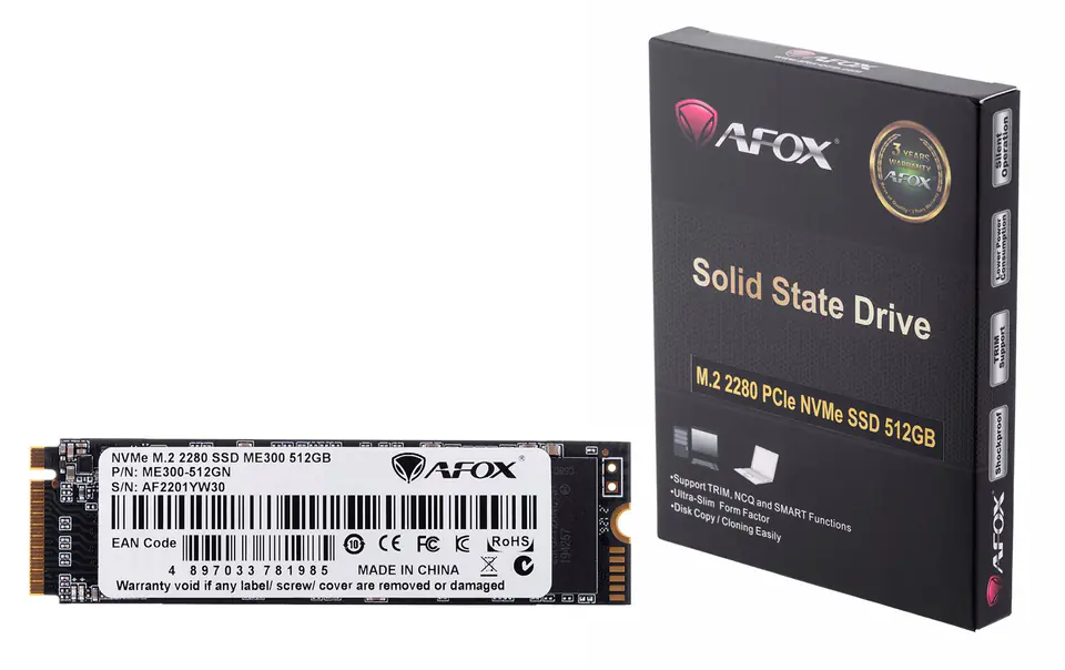 ⁨AFOX SSD M.2 PCI-EX4 512GB TLC 1,7 GB/S NVME⁩ at Wasserman.eu