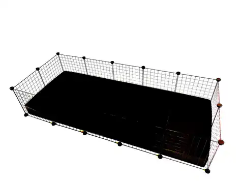 ⁨C&C Klatka modułowa 5x2 świnka królik jeż czarna, 180 x 75 x 37 cm⁩ w sklepie Wasserman.eu