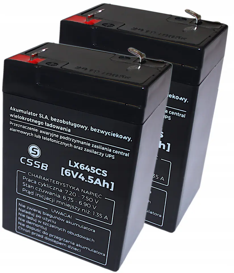 ⁨Set of 2x Maintenance-free gel battery AGM 6V 4,5Ah⁩ at Wasserman.eu