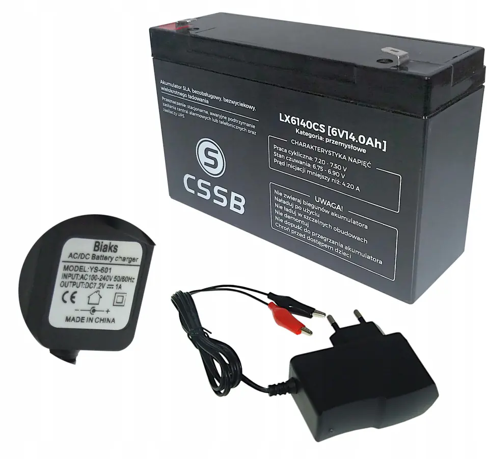 ⁨Gel battery AGM 6V 14Ah + CHARGER 1A Multi-LED+⁩ at Wasserman.eu