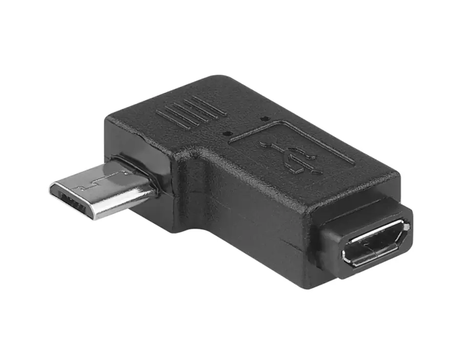 ⁨1 szt. Adapter micro USB - gniazdo micro USB, kątowy.⁩ w sklepie Wasserman.eu