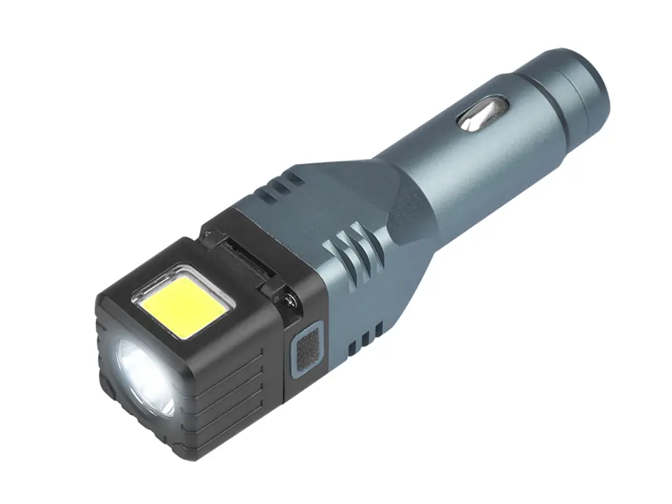 ⁨1 szt. Multi latarka samochodowa 4in1 ALU LED XPG 250lm + COB 300lm. akumulator 1500mAh. ładowarka USB 2,1A , młotek do szyby, magnes, łamana⁩ w sklepie Wasserman.eu